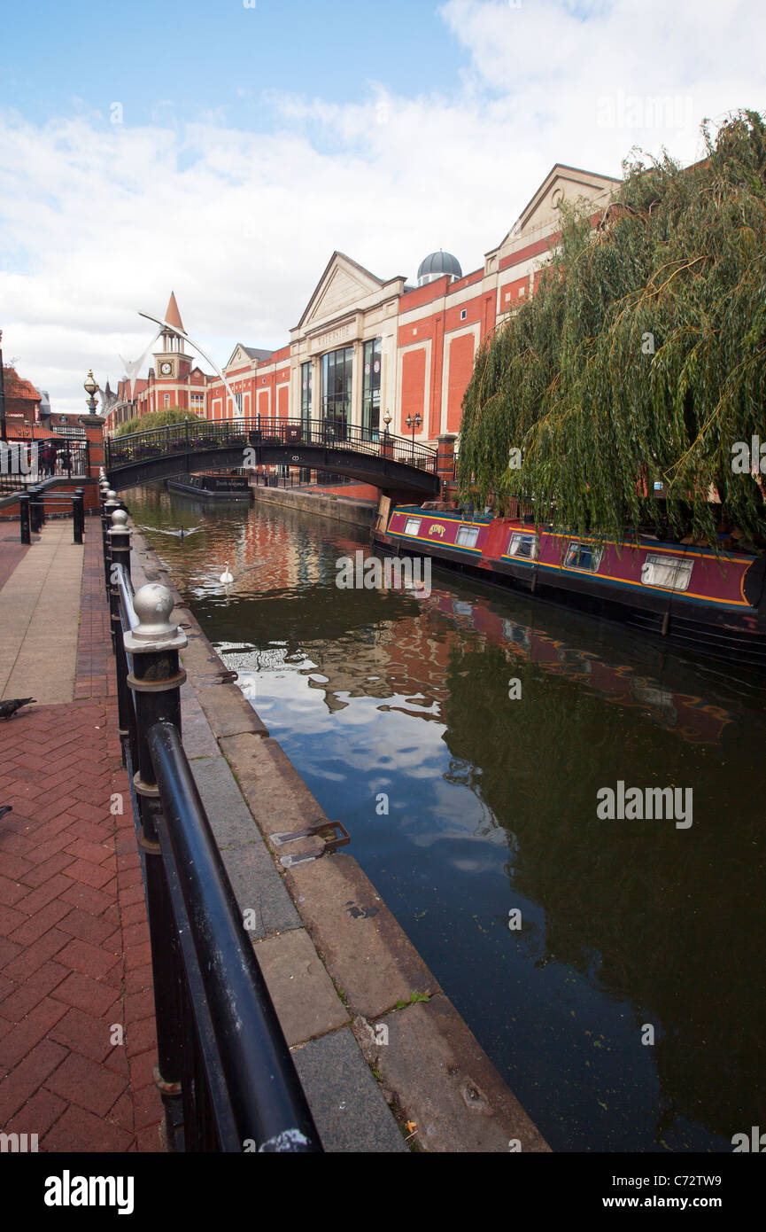 La Ville de Lincoln, Lincoln, Lincolnshire art Empoerment Fossdyke au cours de la Navigation (ou canal) et la rivière Witham Banque D'Images