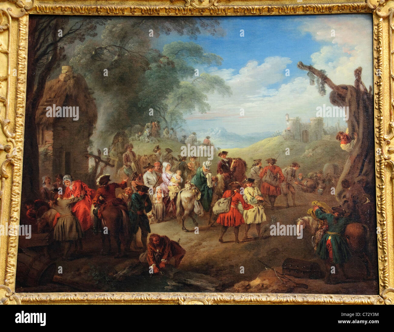 Les troupes sur le champ de Mars, ca. 1725, par Jean Baptiste Joseph Pater, Banque D'Images