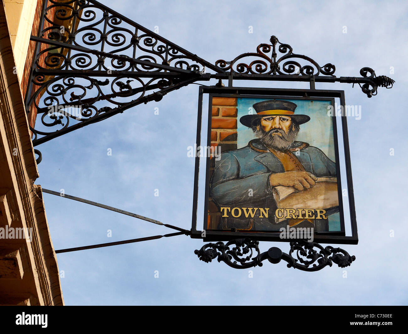Crieur public enseigne de pub à Chester Cheshire UK Banque D'Images