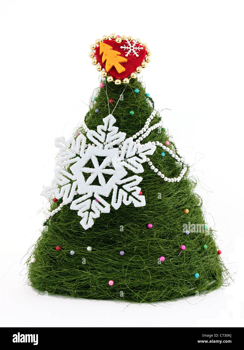 L'arbre de Noël fait main isolated on white Banque D'Images
