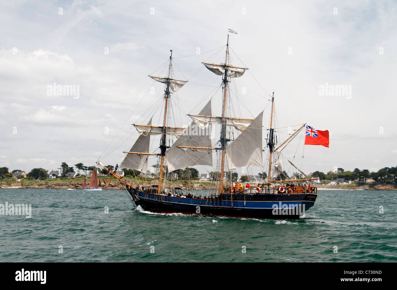 Comte de Pembroke : trois-mâts barque(UK), Semaine du golfe du Morbihan (Bretagne, France). Banque D'Images