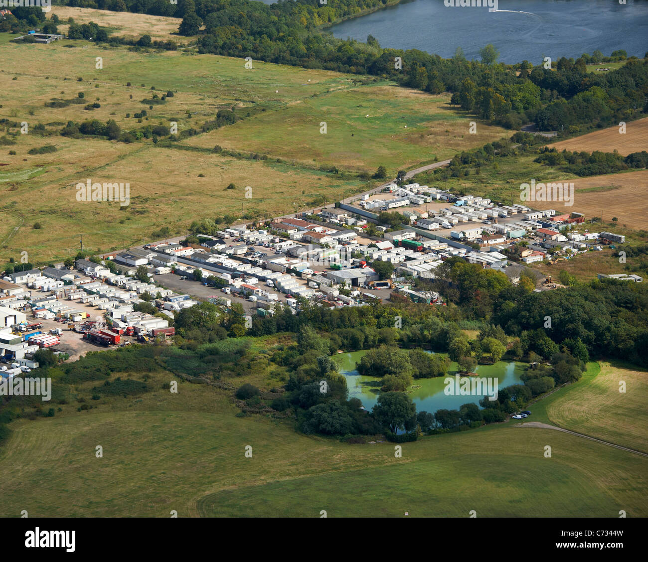 Les voyageurs de Dale Farm Site, Essex, Angleterre du Sud-Est Banque D'Images