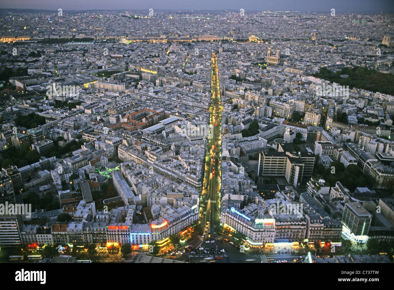 Vue de la Tour Montparnasse sur la Rue de Rennes sur le Louvre, 15. Arrondissement, Paris, France, Europe Banque D'Images