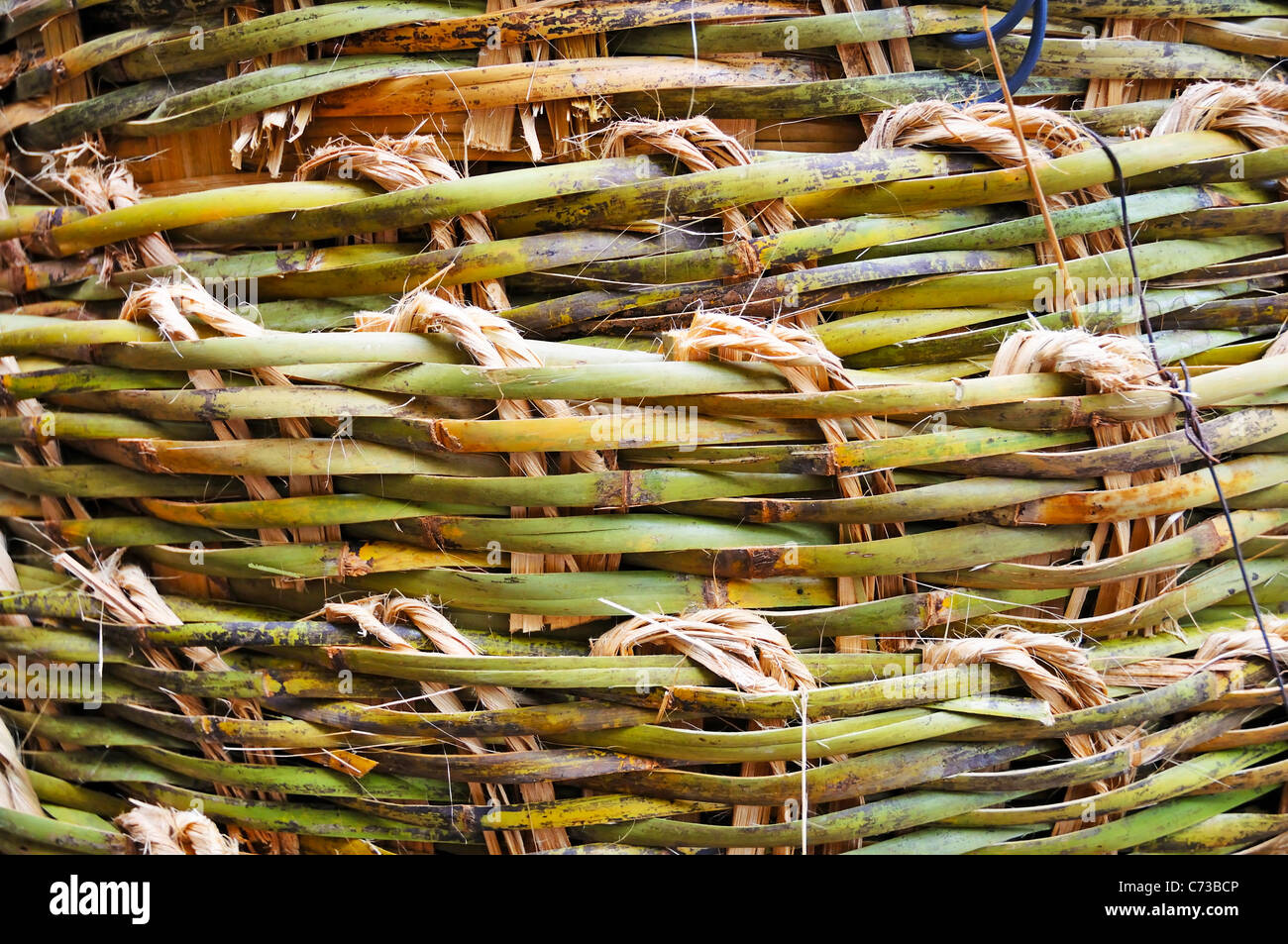 panier en bambou Banque D'Images
