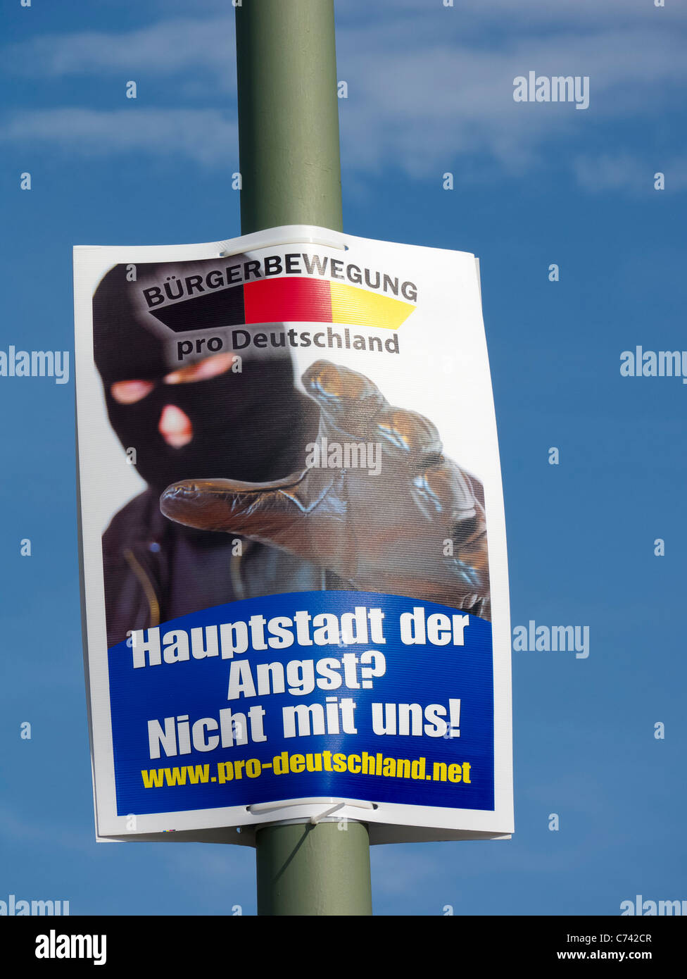 Affiche électorale de partis politiques par pro Allemagne mouvement citoyen parti à Berlin Allemagne avant les élections le 18 septembre 2011 Banque D'Images
