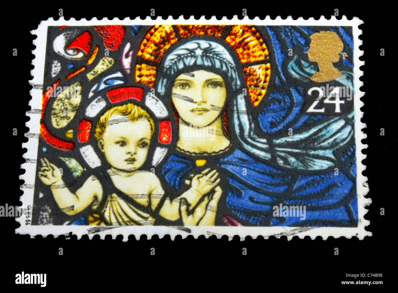 Un timbre-poste liés à Noël. Grande-Bretagne Banque D'Images