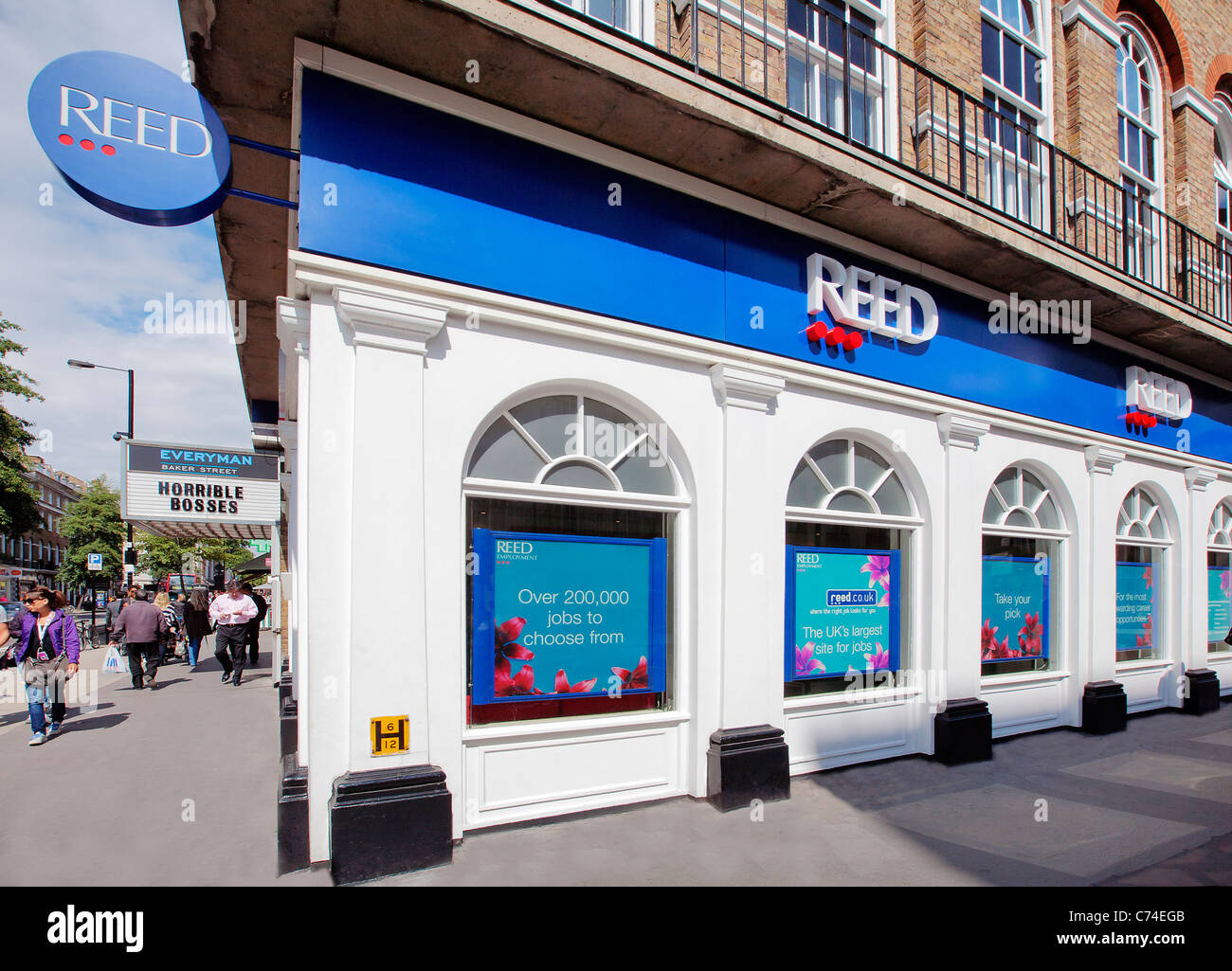 Agence d'emploi Reed, 94 Baker Street, Londres, Angleterre, Royaume-Uni, Europe Banque D'Images