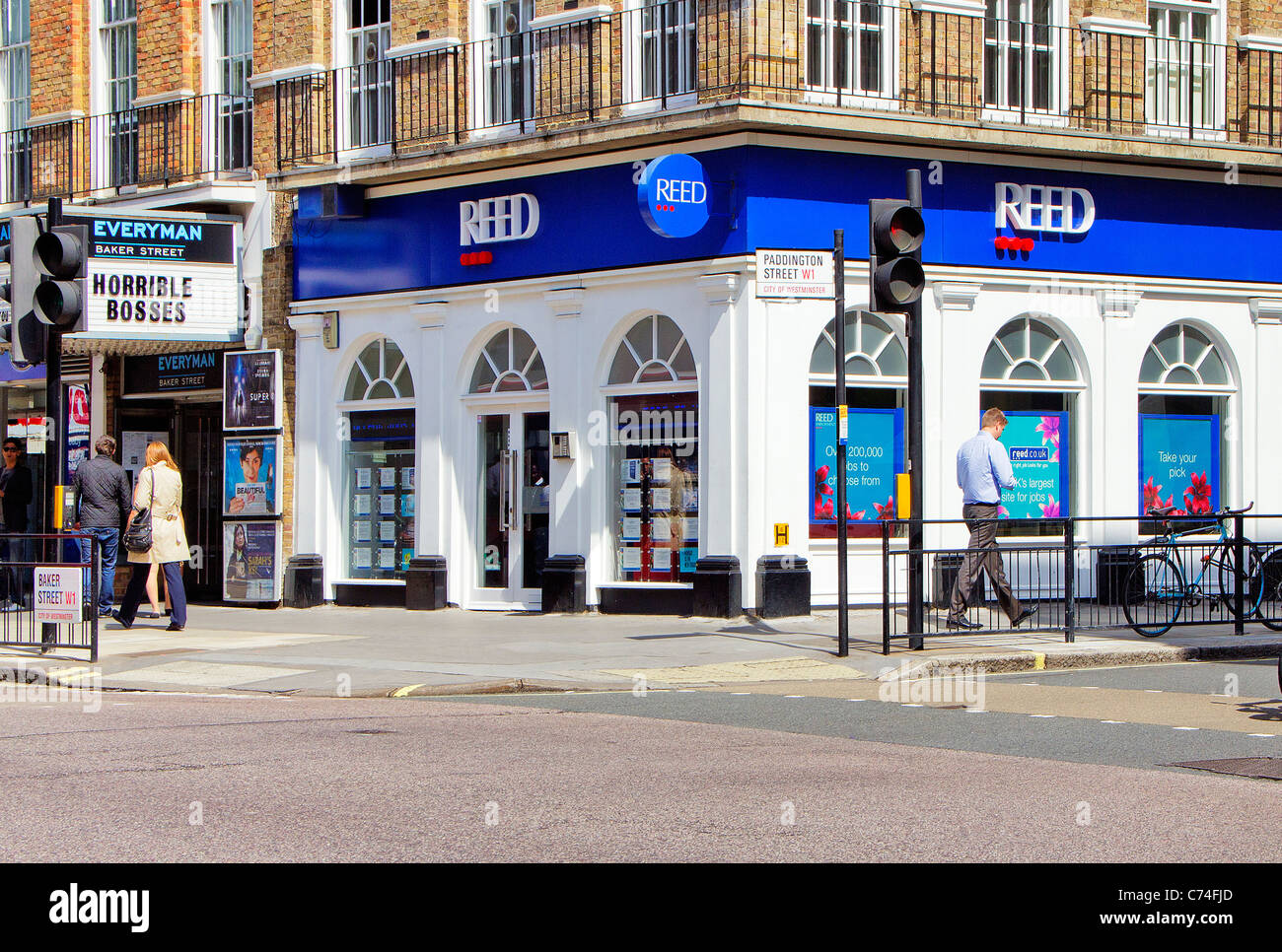 Agence d'emploi Reed, 94 Baker Street, Londres, Angleterre, Royaume-Uni, Europe Banque D'Images