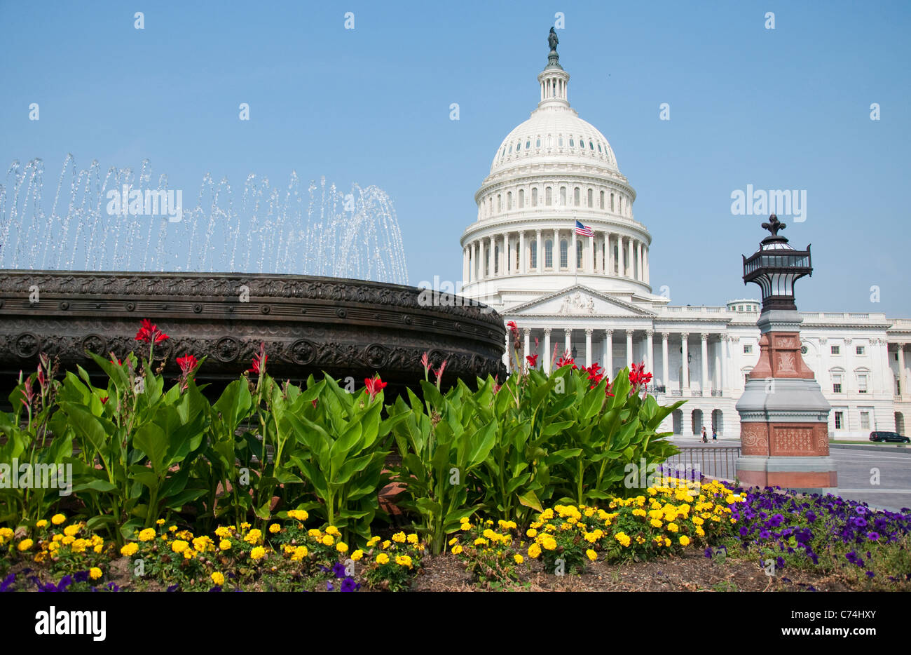 Le bâtiment du Capitole en été, Washington DC aux États-Unis d'Amérique Banque D'Images