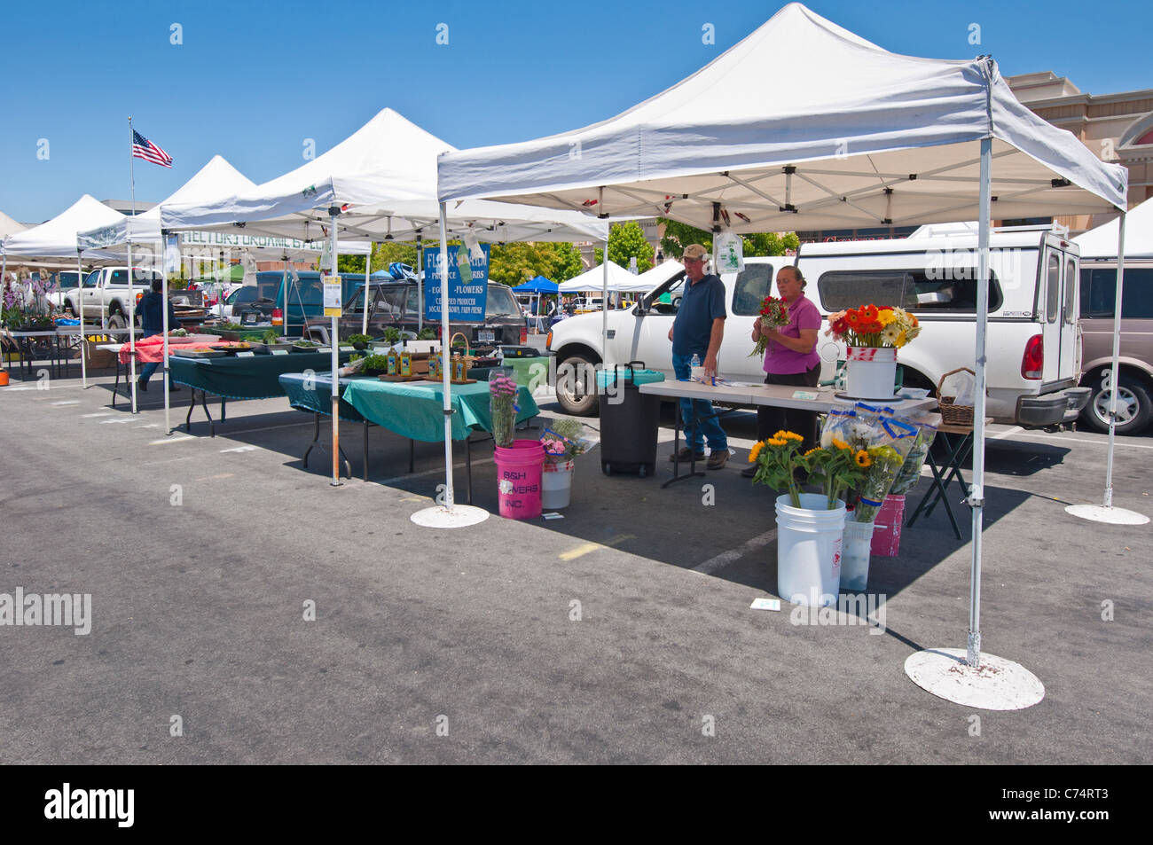 Un marché de producteurs situés dans la région de Salinas, en Californie. Banque D'Images