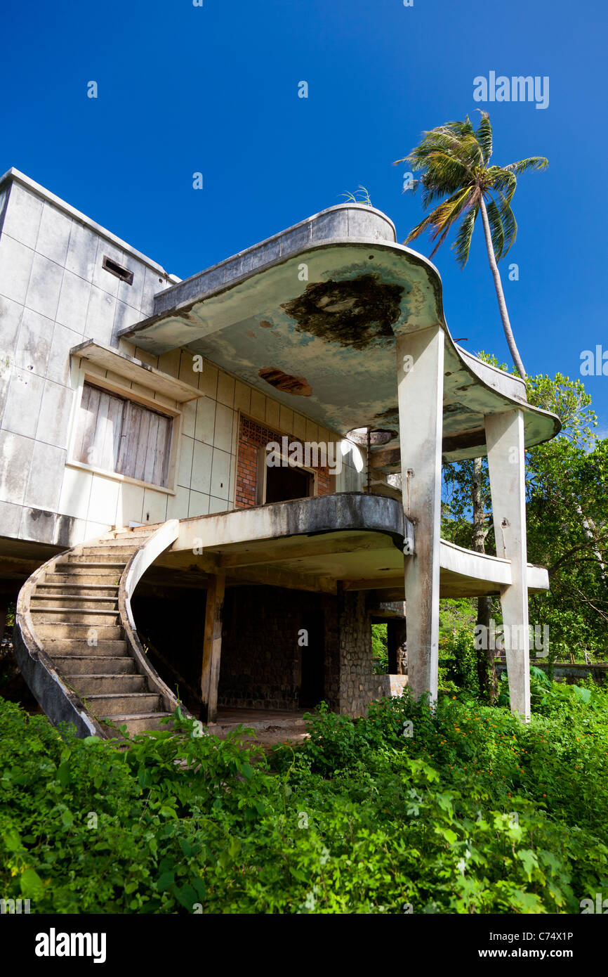 1960-français de style villa coloniale à Kep - Kep Province, Cambodge Banque D'Images