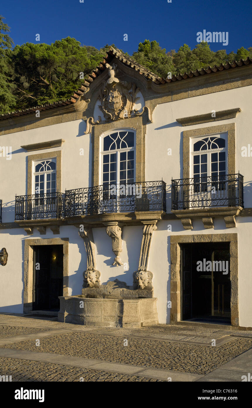 Le Portugal, l'Alto Douro, détail d'une architecture baroque quinta historique, maintenant le Solar da Rede Pousada à Mesao Frio Banque D'Images