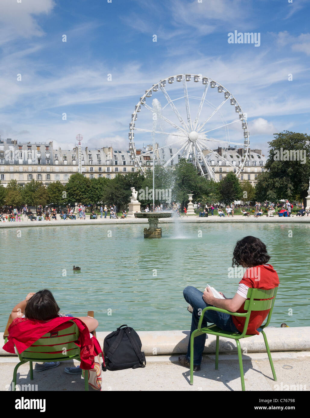Lac jardin du Carrousel, Paris France Banque D'Images