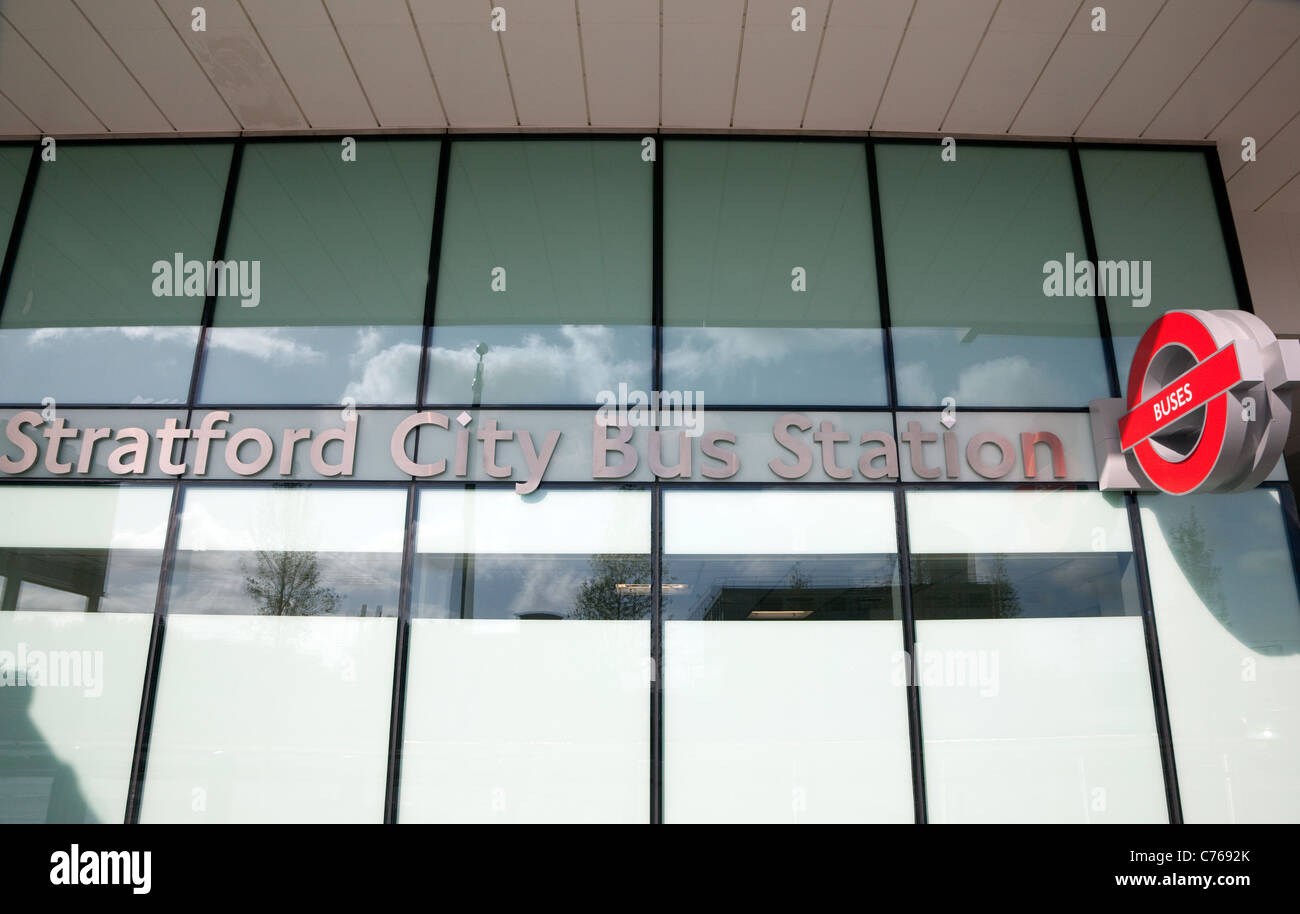 La gare routière de la ville de Stratford, London Banque D'Images