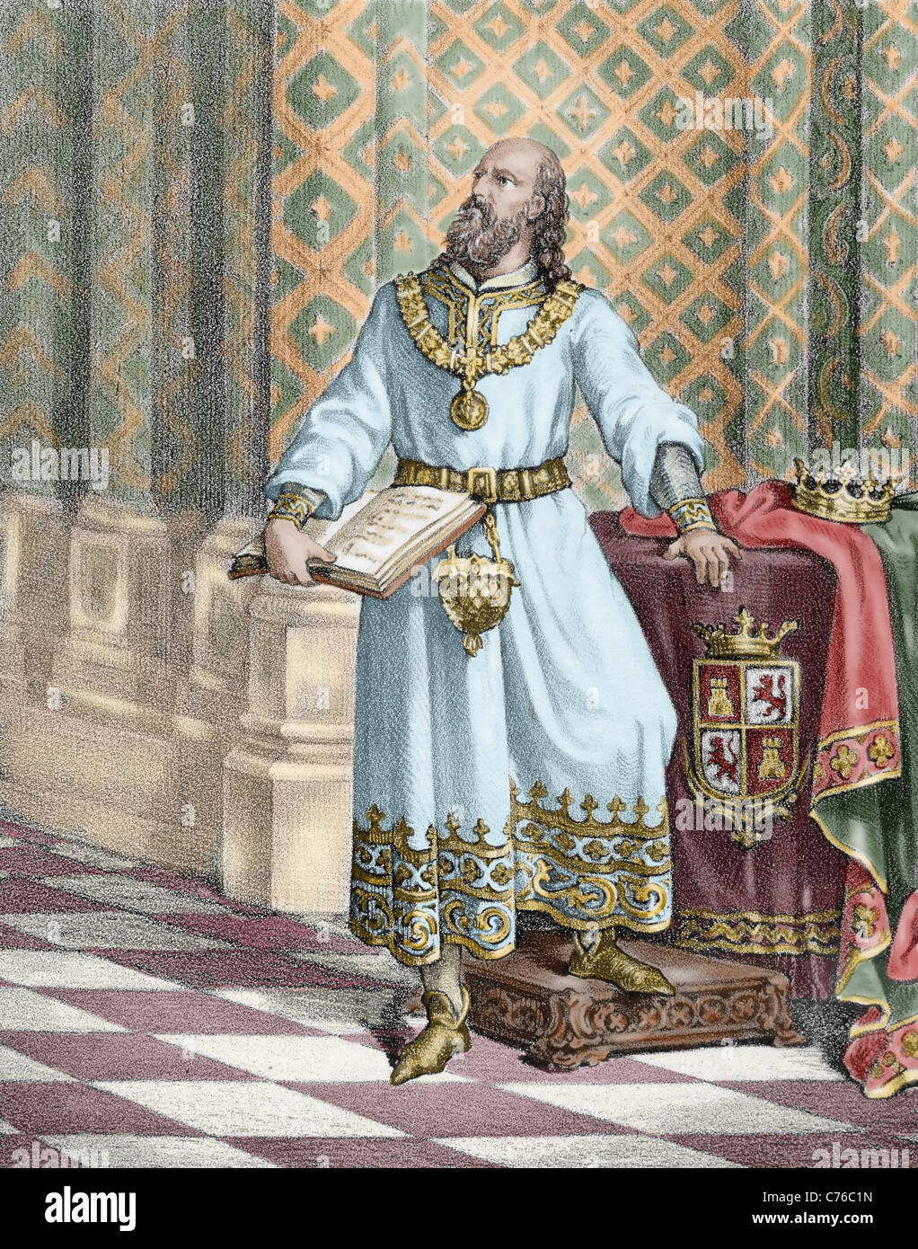 Alphonse X de Castille, appelé le Sage (1221-1284). Roi de Castille et Leon (1252-1284). Banque D'Images
