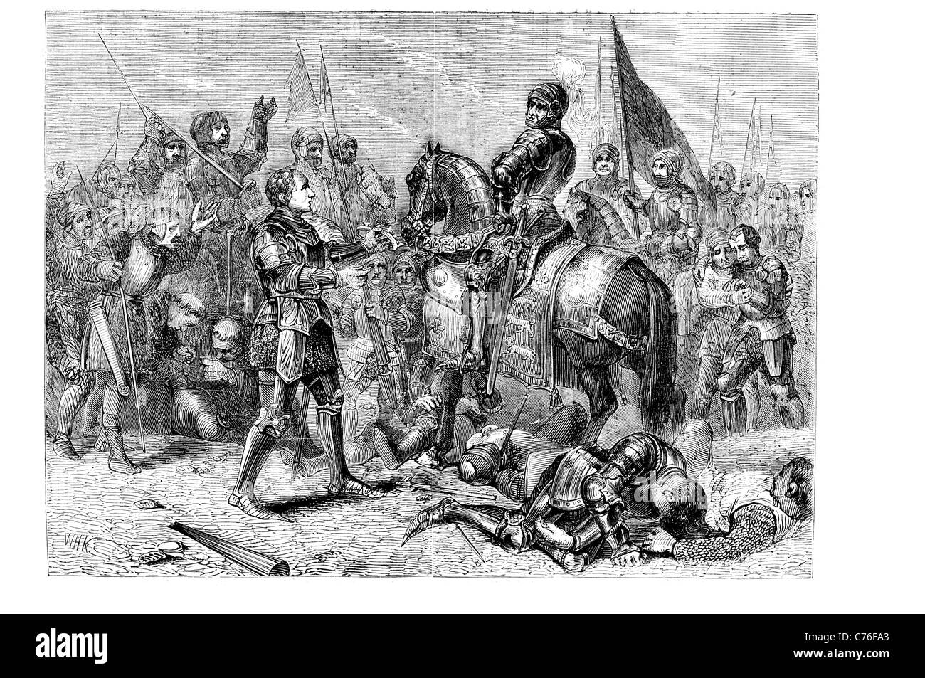 Bosworth Field bataille guerre des Deux-Roses guerre civile Lancaster House York 15e siècle 1485 Lancastrians Henri Tudor Banque D'Images