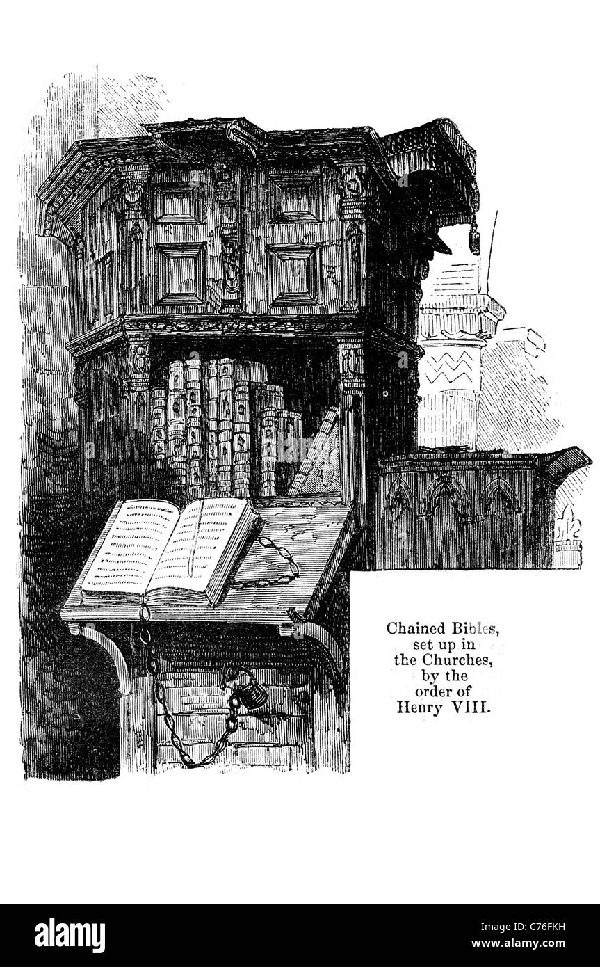 Grande Bible edition (Anglais) a autorisé le Roi Henry VIII d'Angleterre lire à haute voix de l'Église d'Angleterre services Myles Coverdale tr Banque D'Images