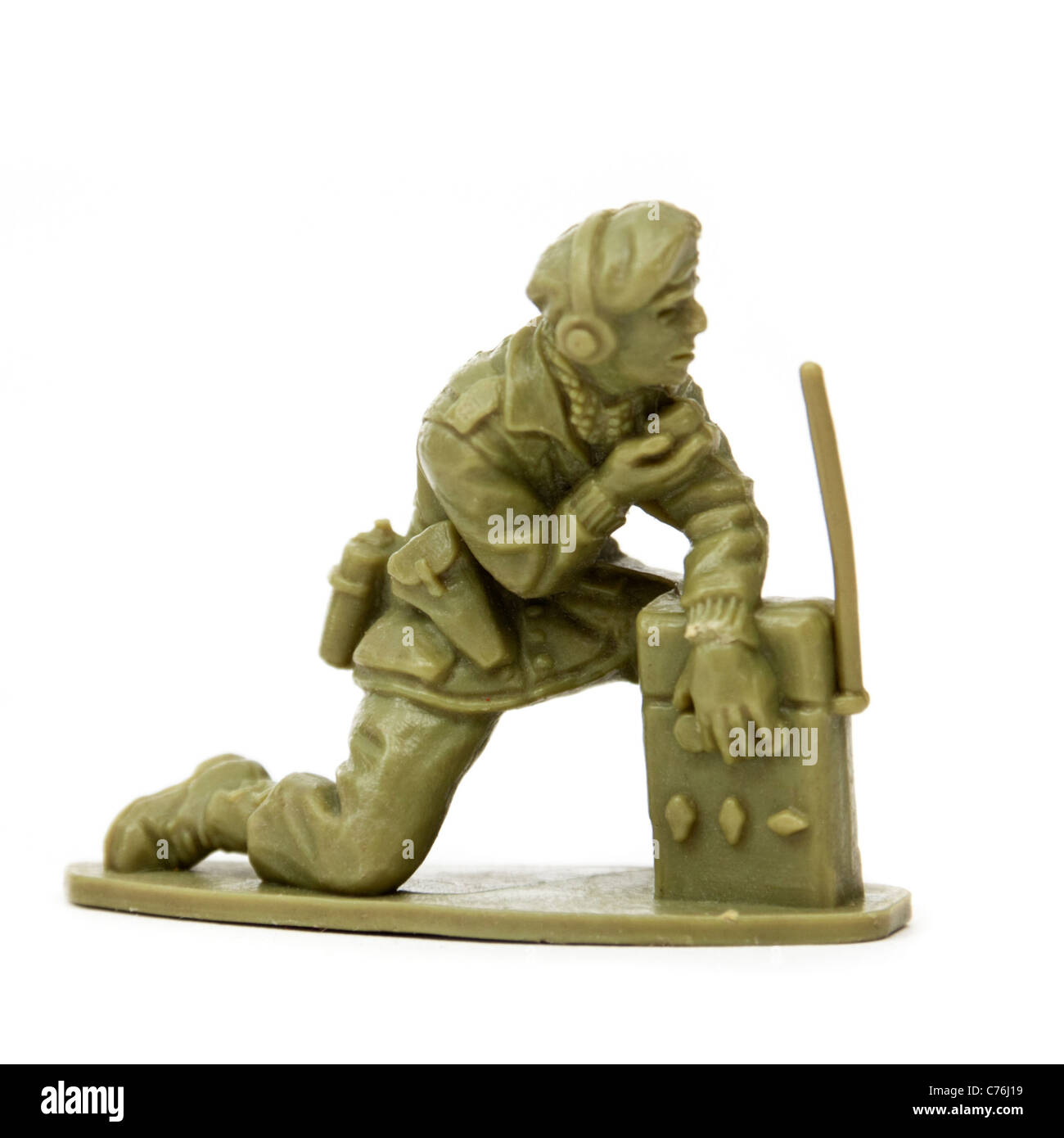 Vintage des années 60, l'opérateur radio de l'Armée de jouets en plastique Banque D'Images