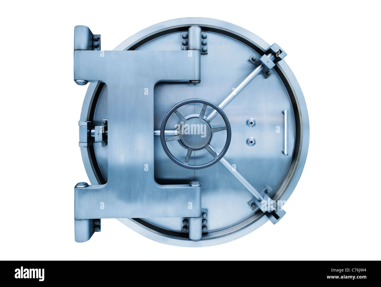 Bank Vault door on white background Banque D'Images