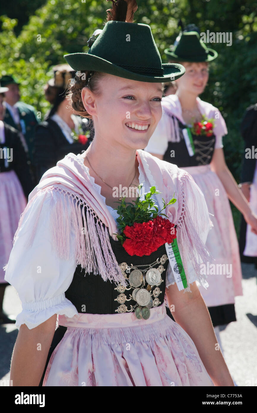Chemisier Dirndl Blanc Pour Femme - Style Bavarois Traditionnel - Pour Oktoberfest, Fêtes, Costumes - Col En V, Manches Courtes