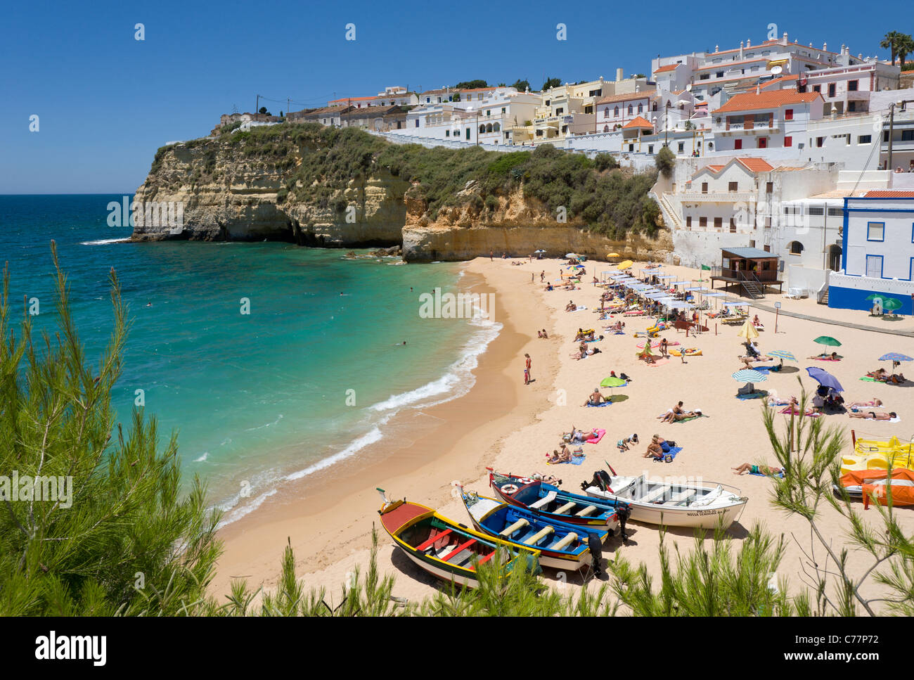 Le Portugal Lalgarve Praia Do Carvoeiro Ville Et Plage