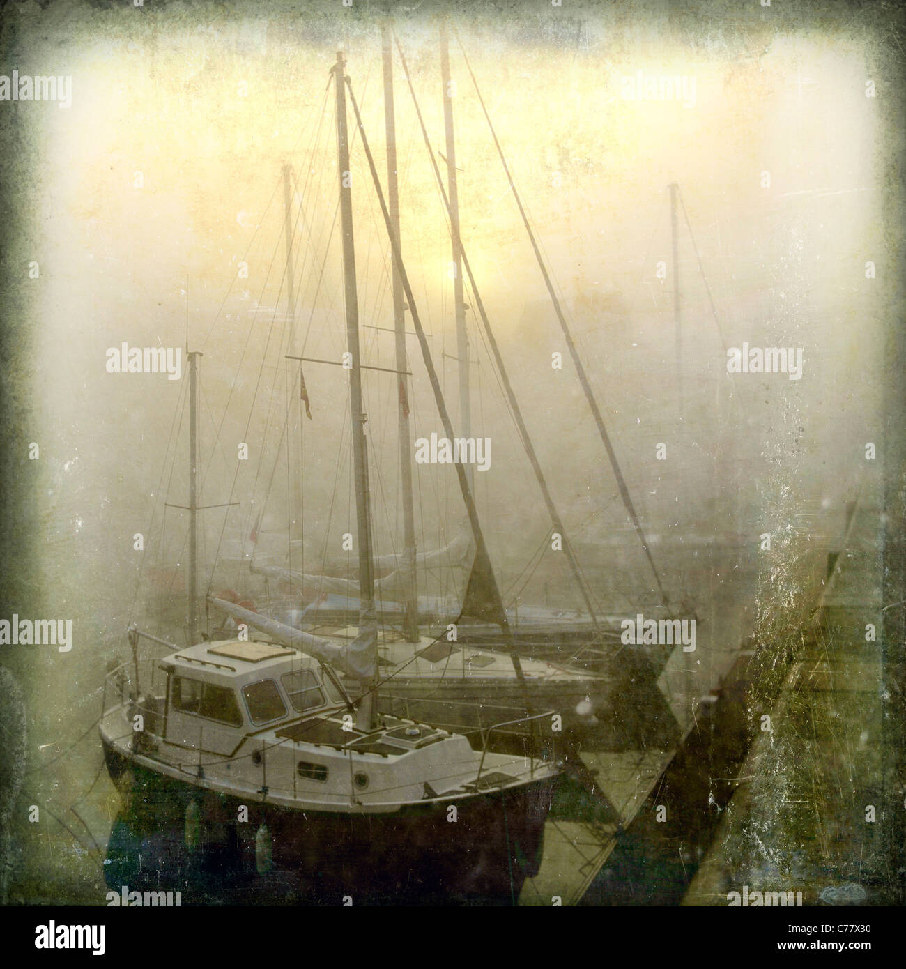 Bateaux amarrés à Honfleur, Calavados. Normandie. France Banque D'Images