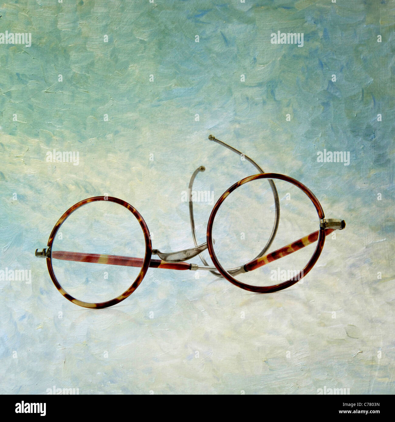 Paire de lunettes / spectacles - art texturé de droit Banque D'Images