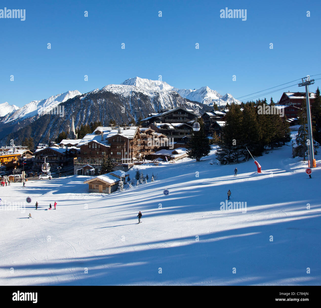 La station de ski de Courchevel 1850, la France. Banque D'Images