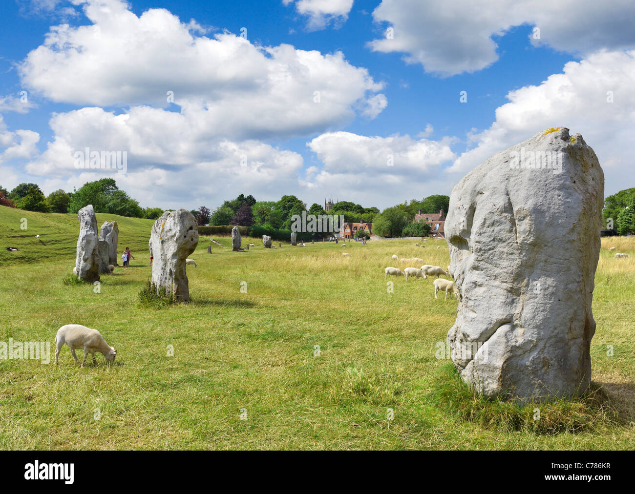 Historique Le cercle de pierre à Avebury, Wiltshire, England, UK Banque D'Images