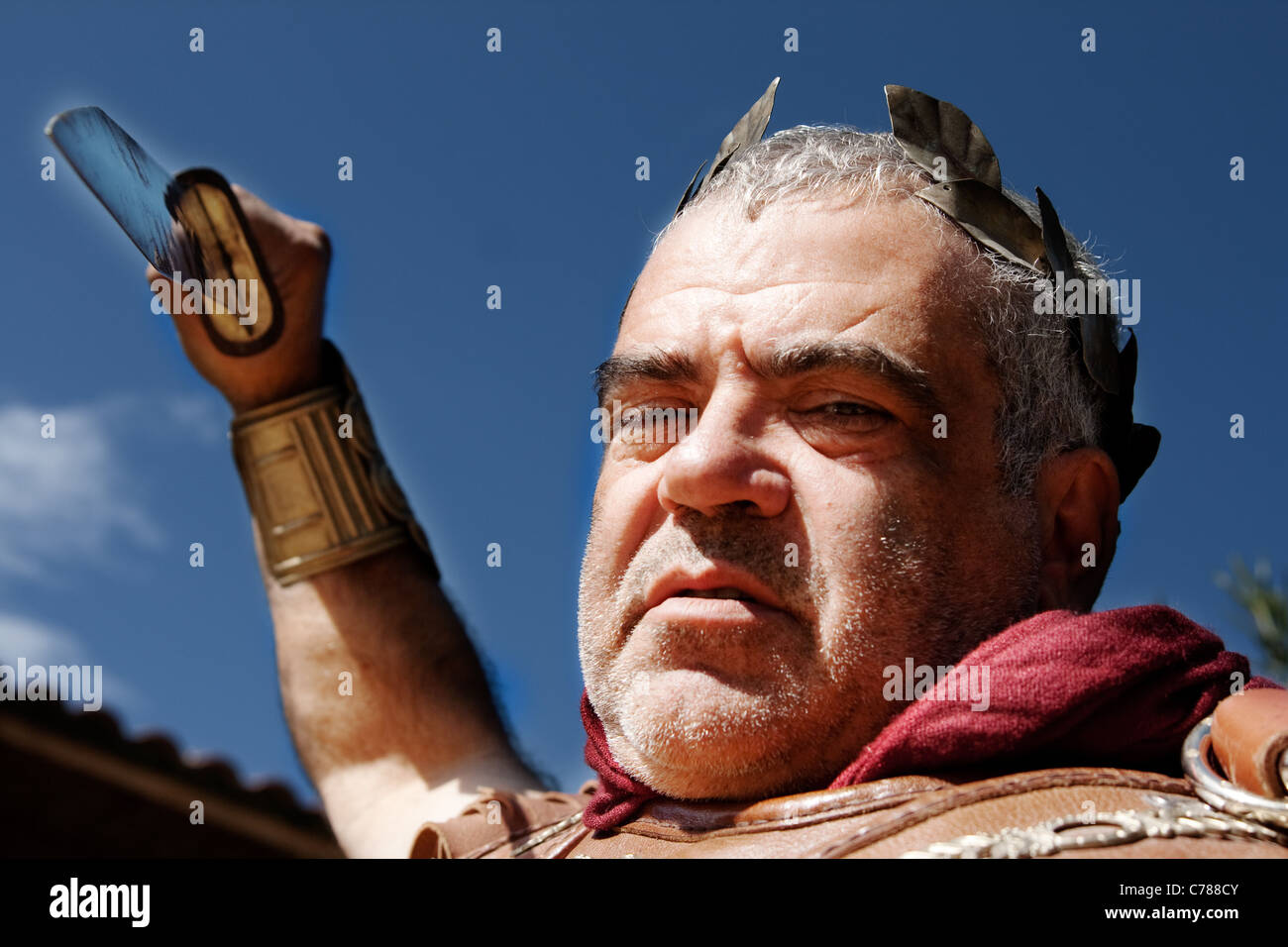 Sergio Iacomoni , alias Nerone, fondateur de l'école de gladiateurs à Rome. L'école est située sur l'ancienne route Appia Antica. Banque D'Images Sergio Iacomoni , alias Nerone, fondateur de l'école de gladiateurs à Rome. L'école est située sur l'ancienne route Appia Antica. Banque D'Images