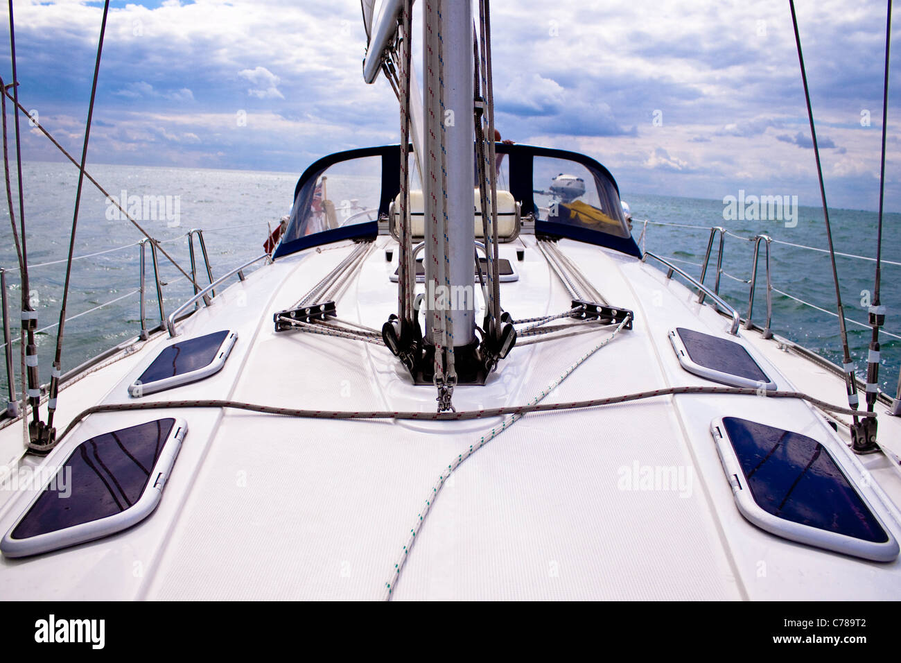 yacht en mer Banque D'Images