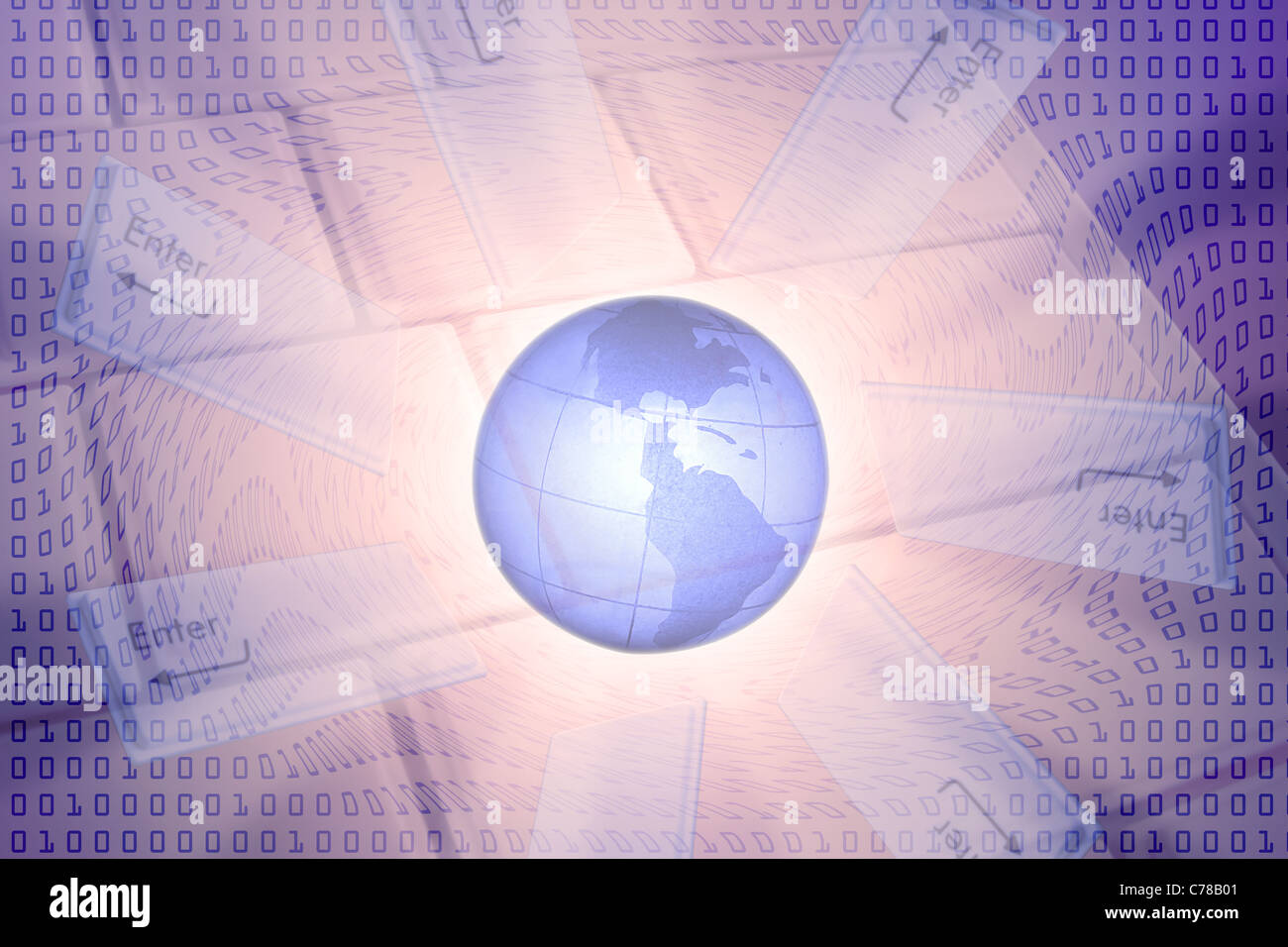 Touches numériques contexte : Entrez dans le monde Banque D'Images
