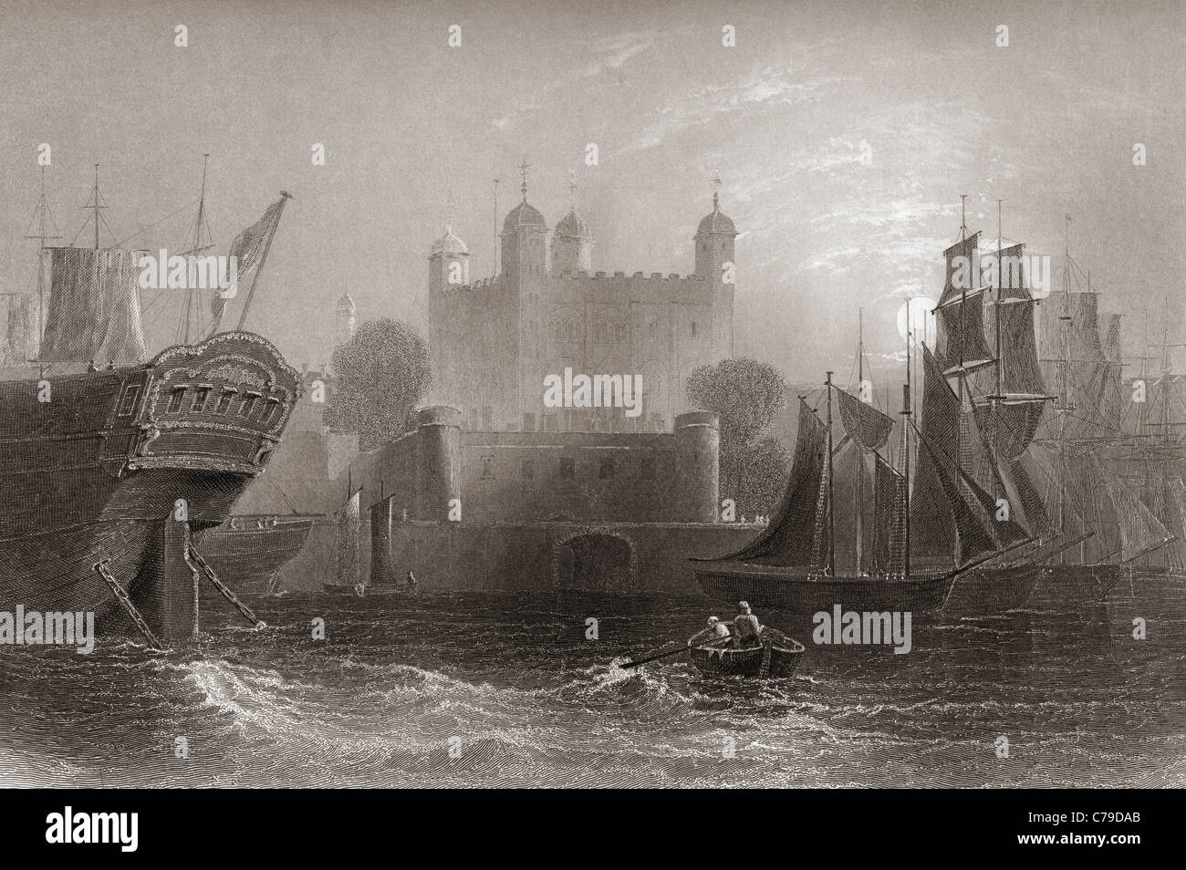 La Tour de Londres, Londres, Angleterre au début du 19e siècle Banque D'Images