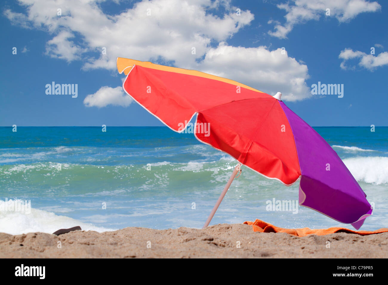 parasol de plage Banque D'Images