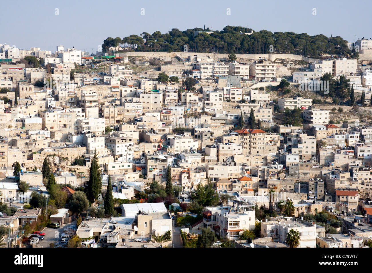 Vue sur les banlieues de Jérusalem, Israël Banque D'Images