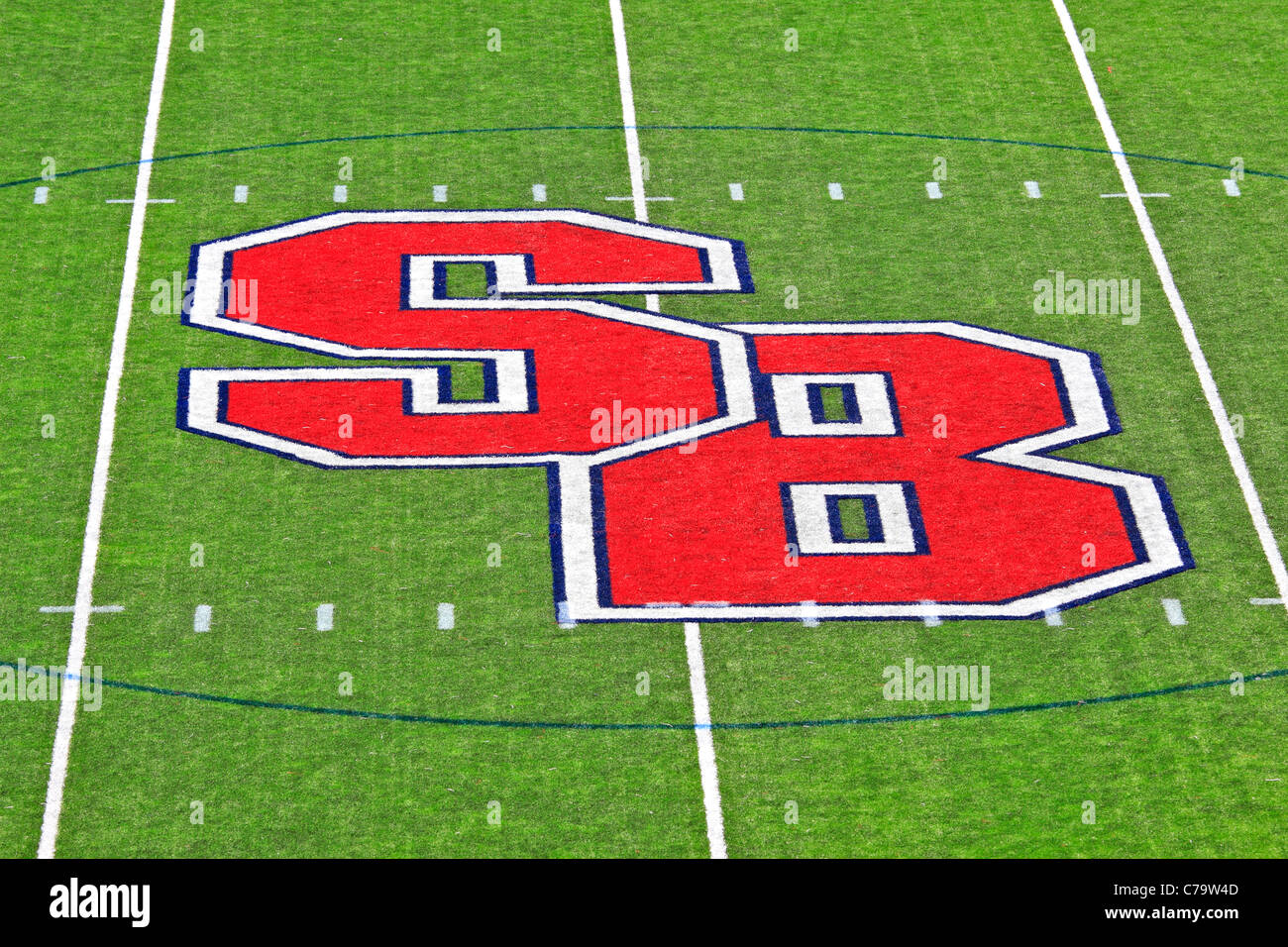 Logo milieu à LaValle accueil Stade de football de l'université Stony Brook Long Island NY Banque D'Images