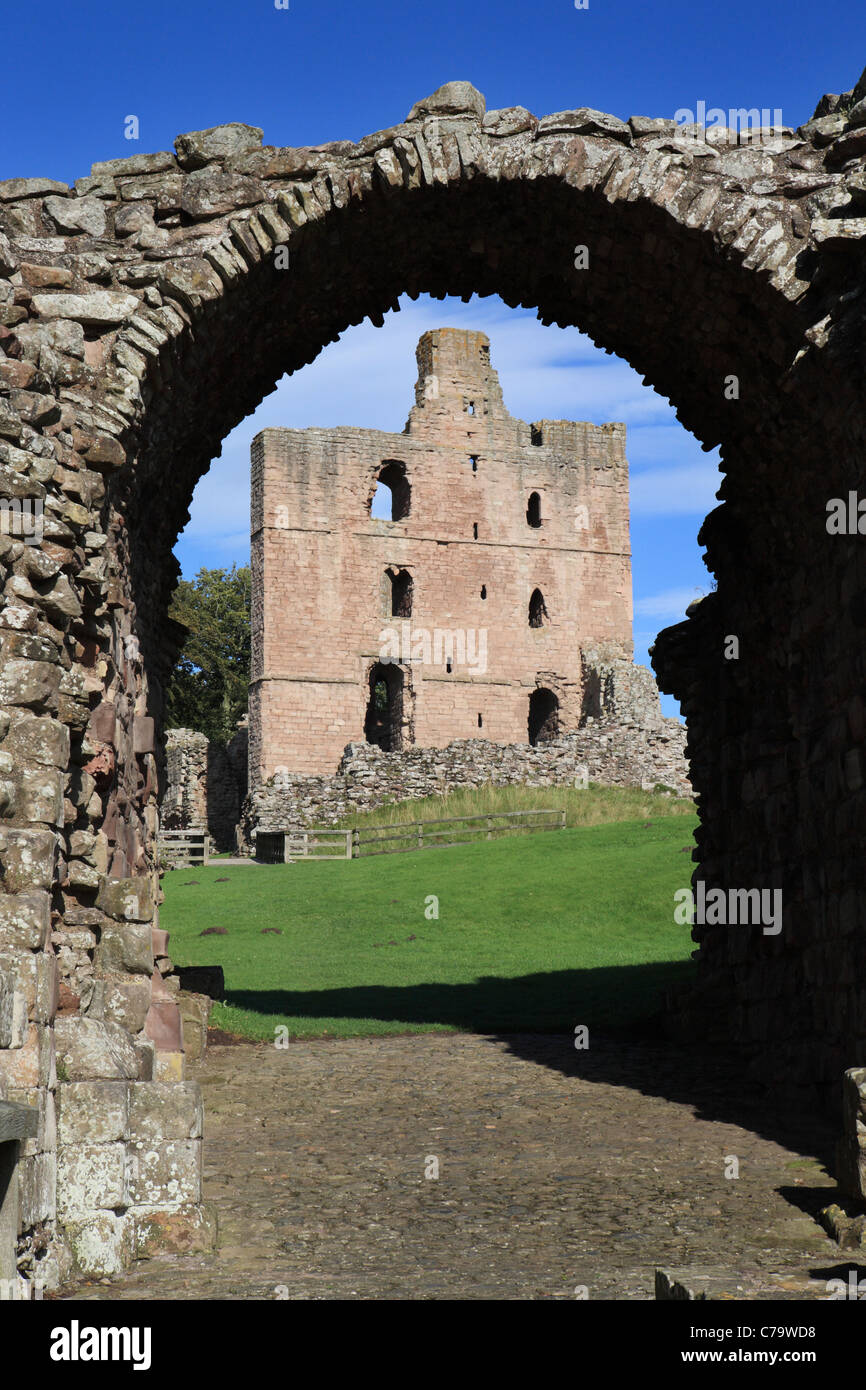 Norham castle situé sur la frontière England-Scotland dans le comté de Northumberland en anglais Banque D'Images