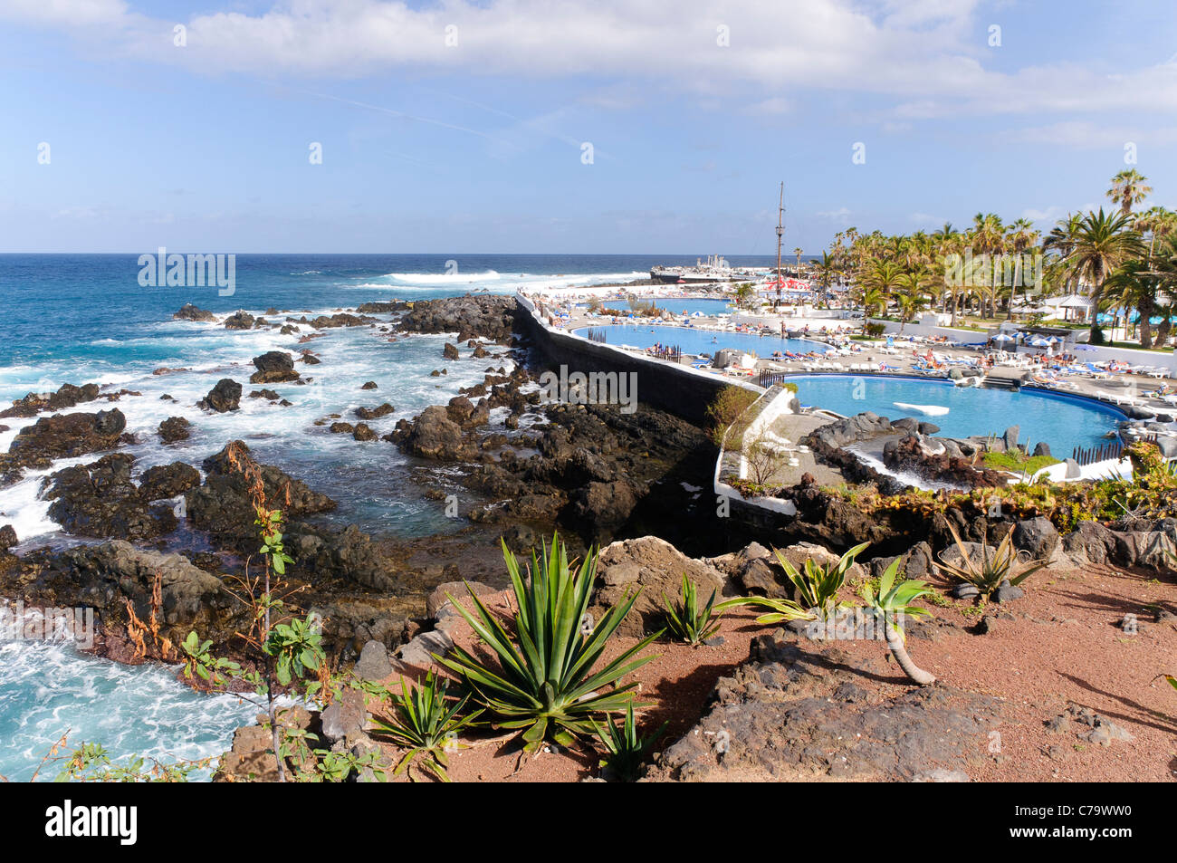 Piscines, Martianez Puerto de la Cruz, Tenerife, Canaries, Espagne, Europe Banque D'Images