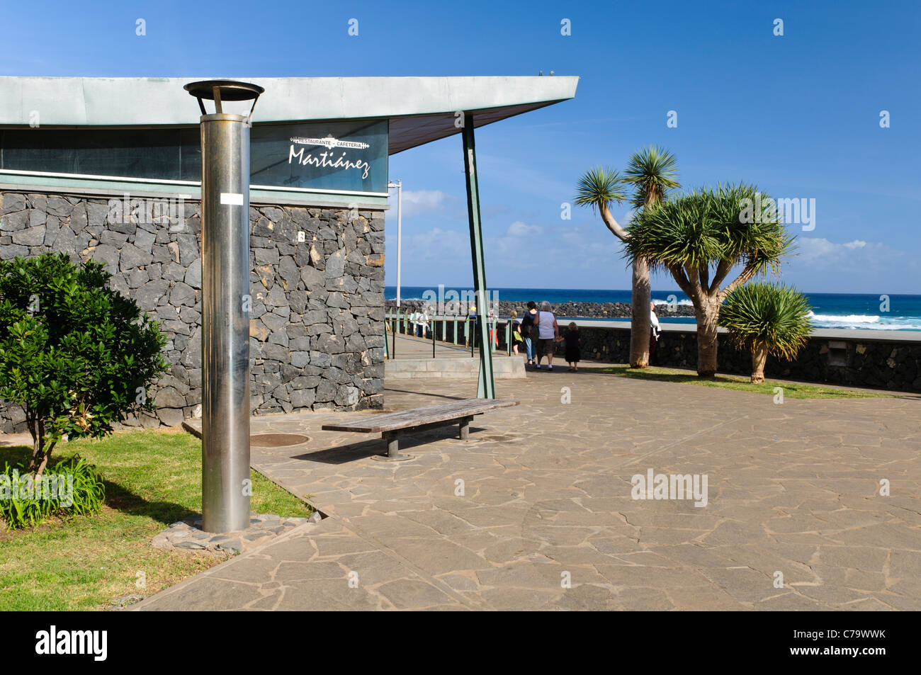 Playa Martianez, Puerto de la Cruz, Tenerife, Canaries, Espagne, Europe Banque D'Images