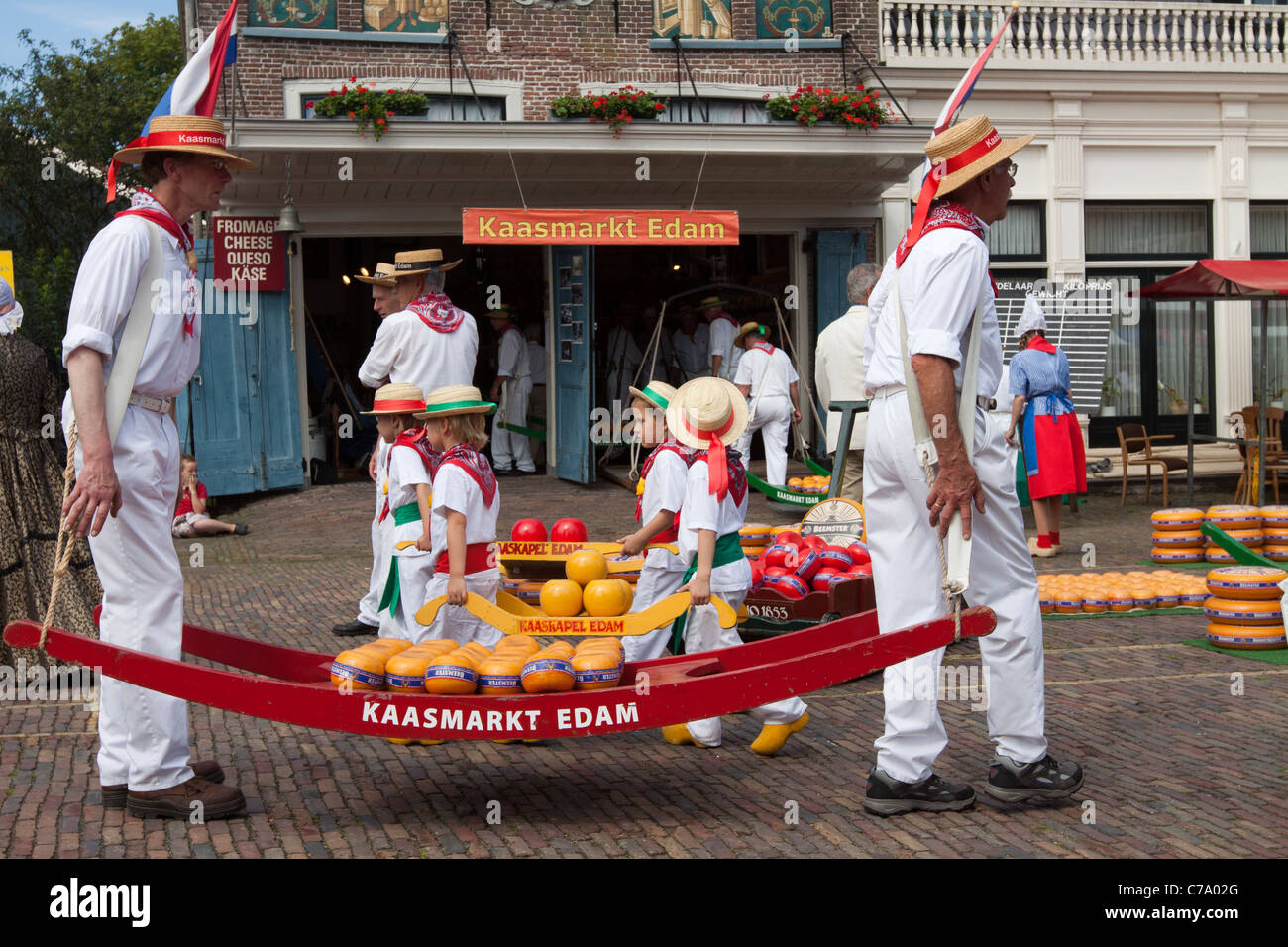 Le marché du fromage Edam Banque D'Images