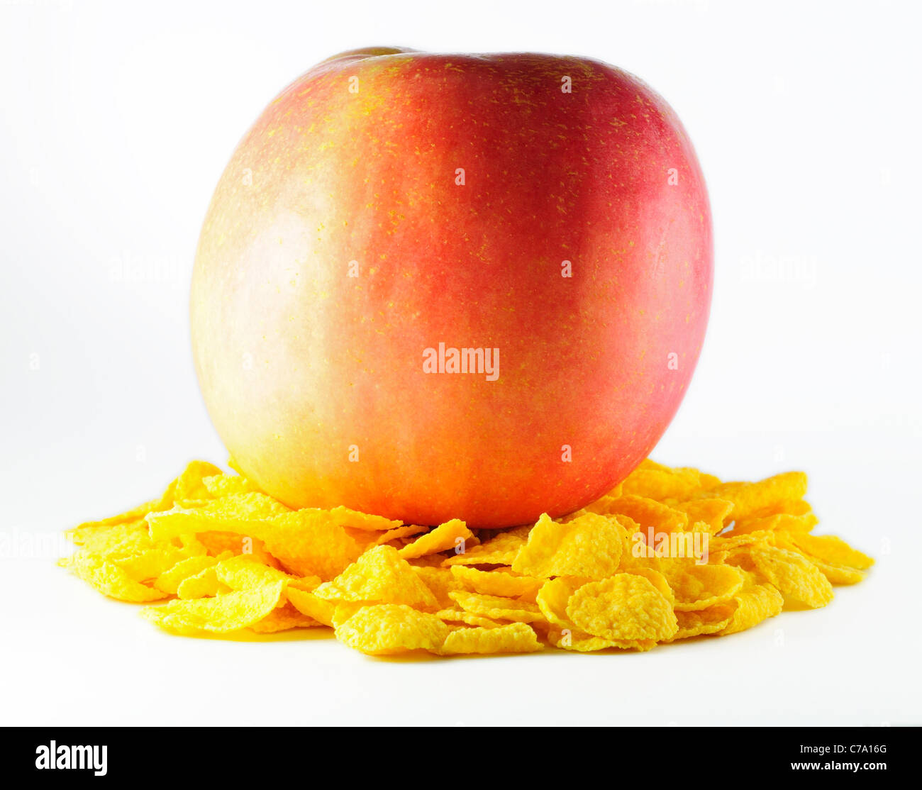 Des cornflakes et Apple Banque D'Images