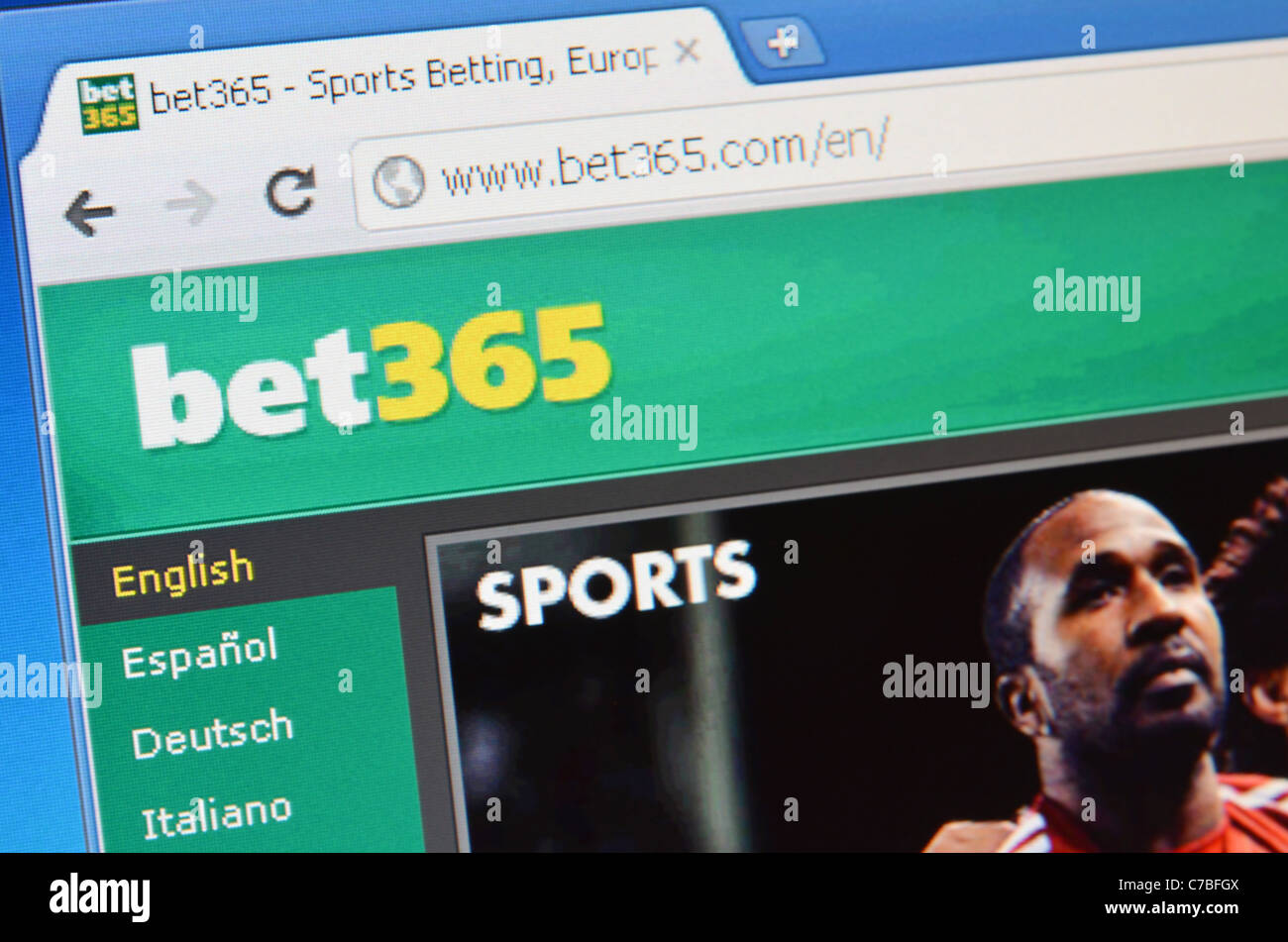 Capture d'écran site web bet365 Banque D'Images