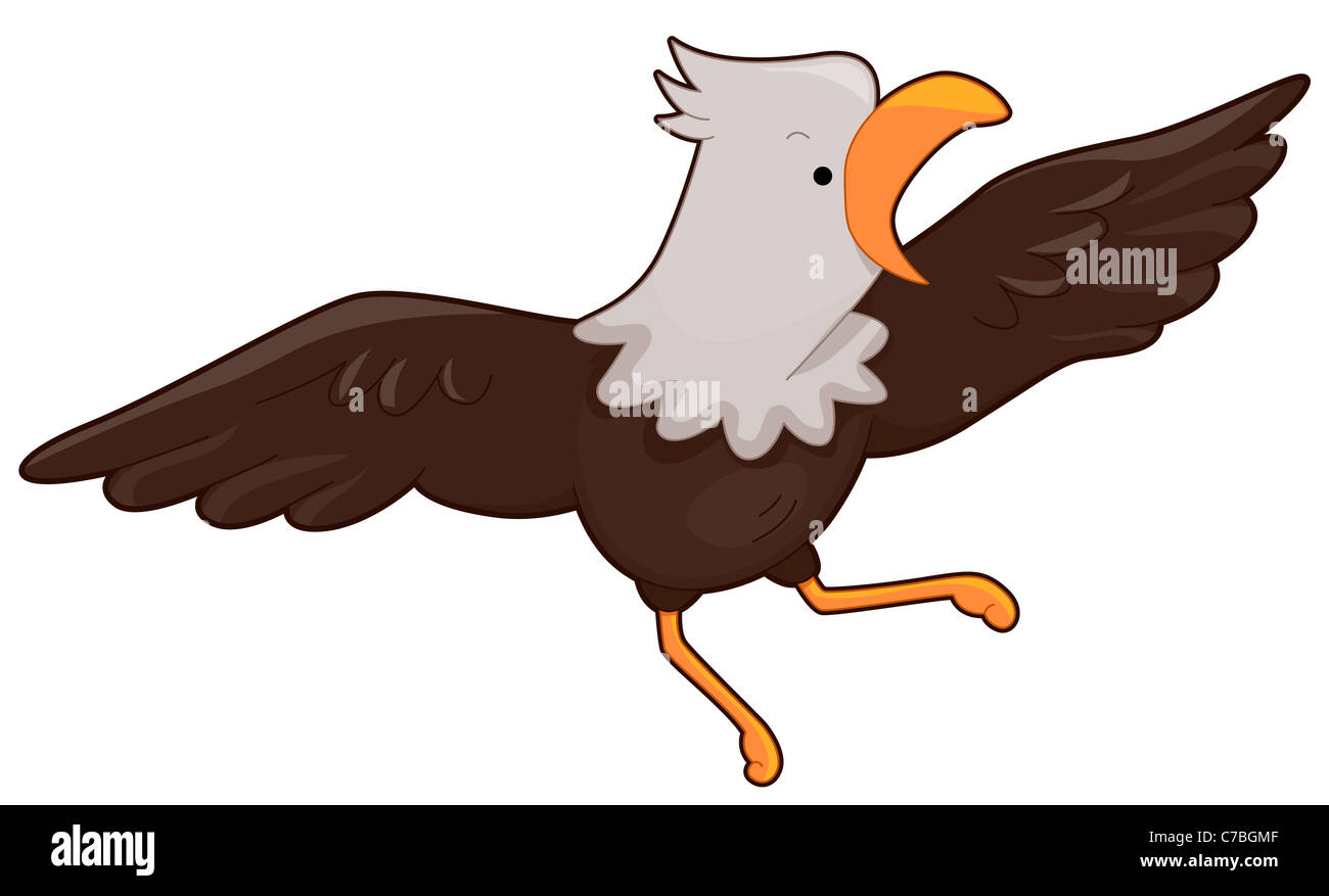 Illustration d'un pygargue à tête blanche avec les ailes écartées Banque D'Images