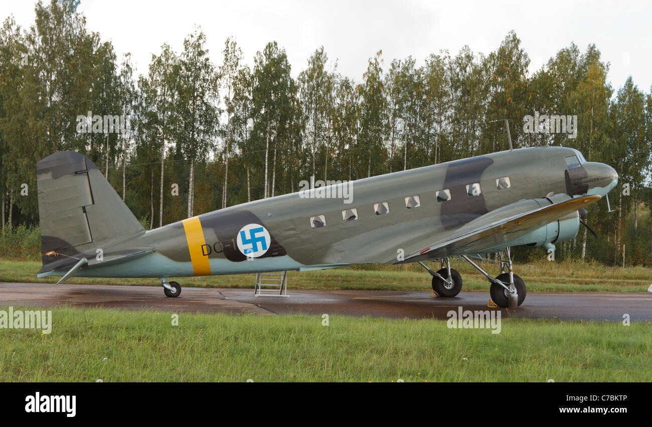 WW2 DC-2 de l'ancien combattant de l'Armée de l'Air Finlandaise. Banque D'Images