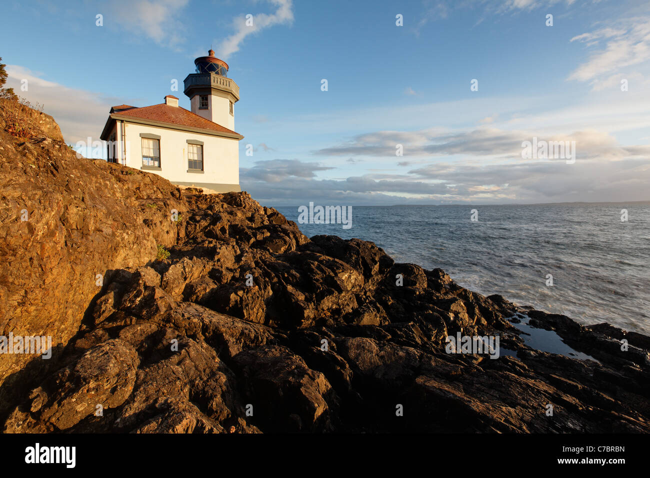 Four à Chaux Point Lighthouse, four à chaux Point State Park, San Juan Island, Washington, USA Banque D'Images