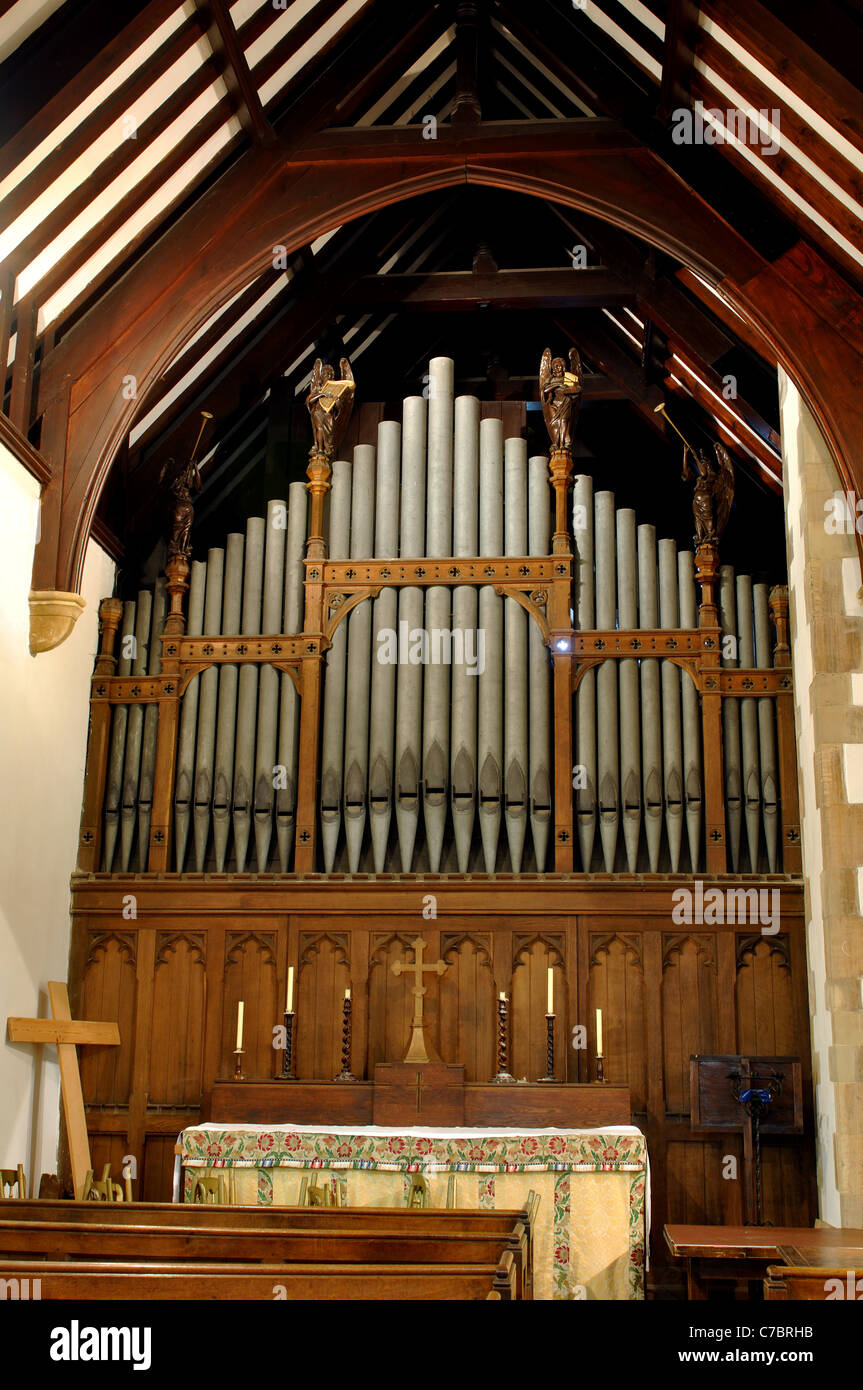 L'orgue, All Saints Church, Gilmorton, Leicestershire, England, UK Banque D'Images