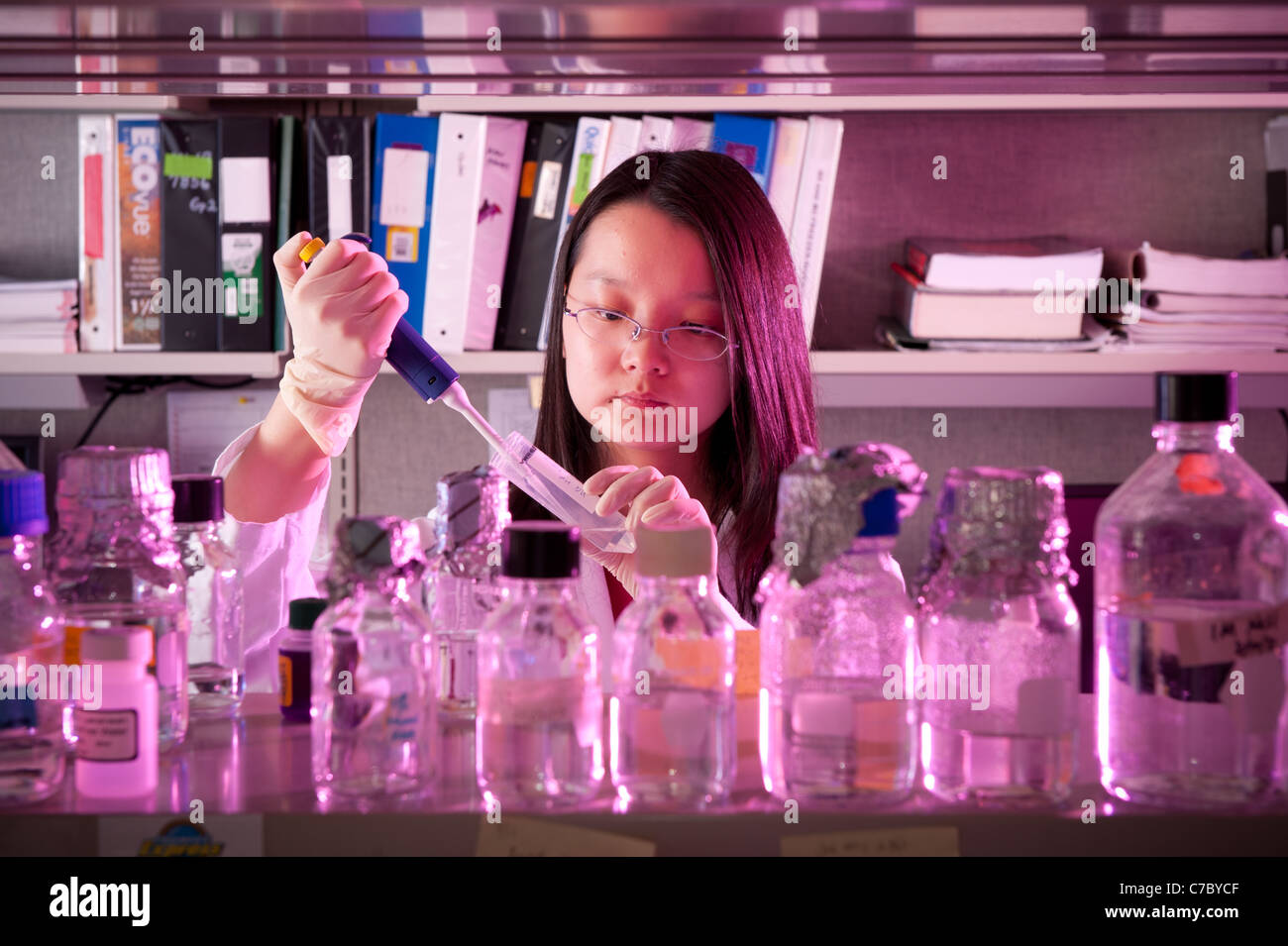 L'expérience scientifique dans le laboratoire Banque D'Images