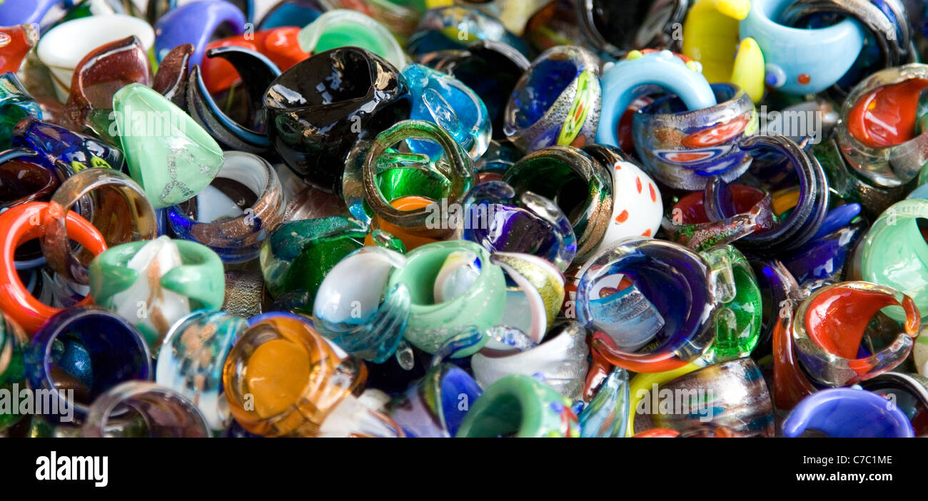 Mad Sonneries en verre de Murano Banque D'Images