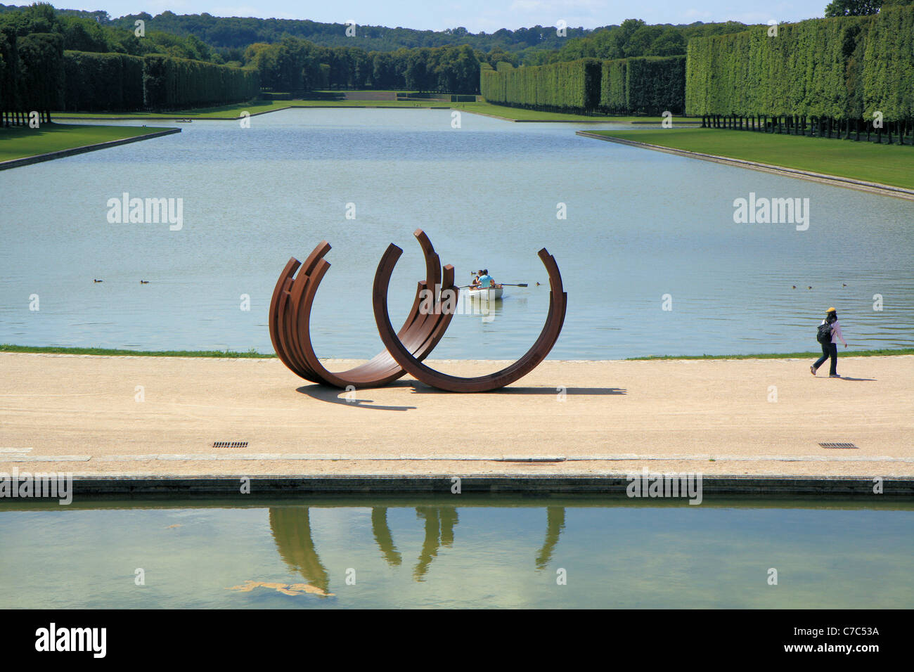 Bernar Venet exposition d'art, Château de Versailles, France Banque D'Images