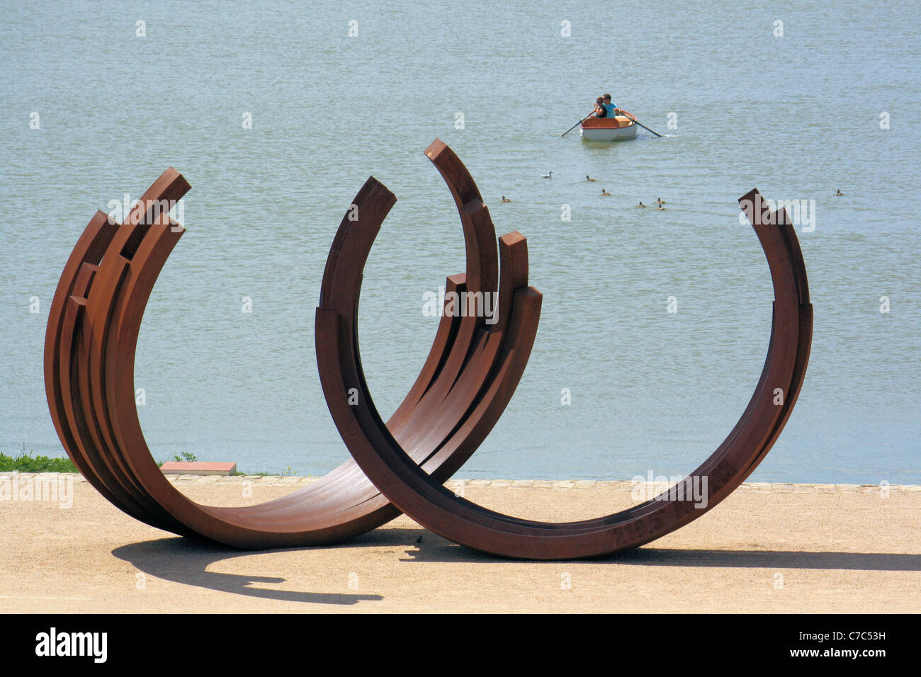 Bernar Venet exposition d'art, Château de Versailles, France Banque D'Images